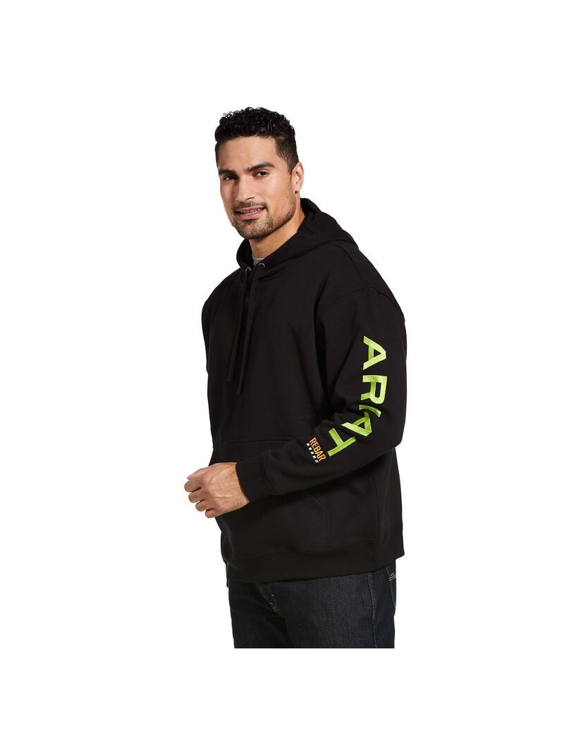 Sudadera Con Capucha Ariat Rebar Estampados Negros Verdes Claro | KLA871306