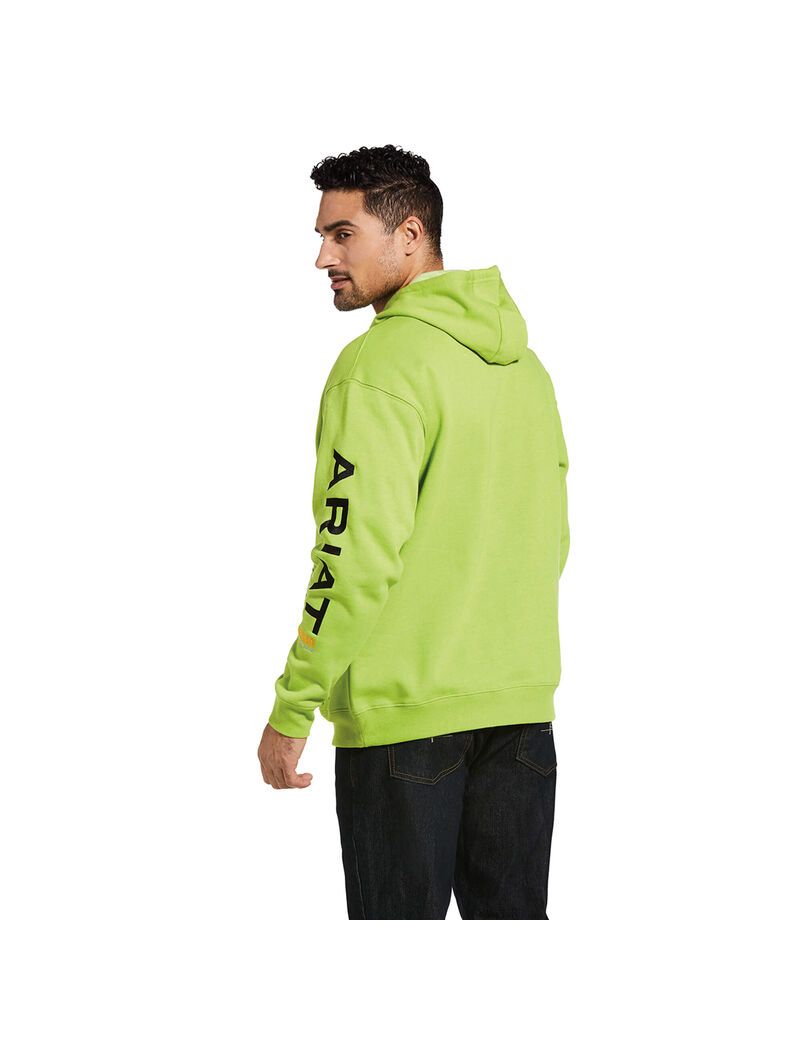 Sudadera Con Capucha Ariat Rebar Estampados Verdes Claro Negros | QJZ275089