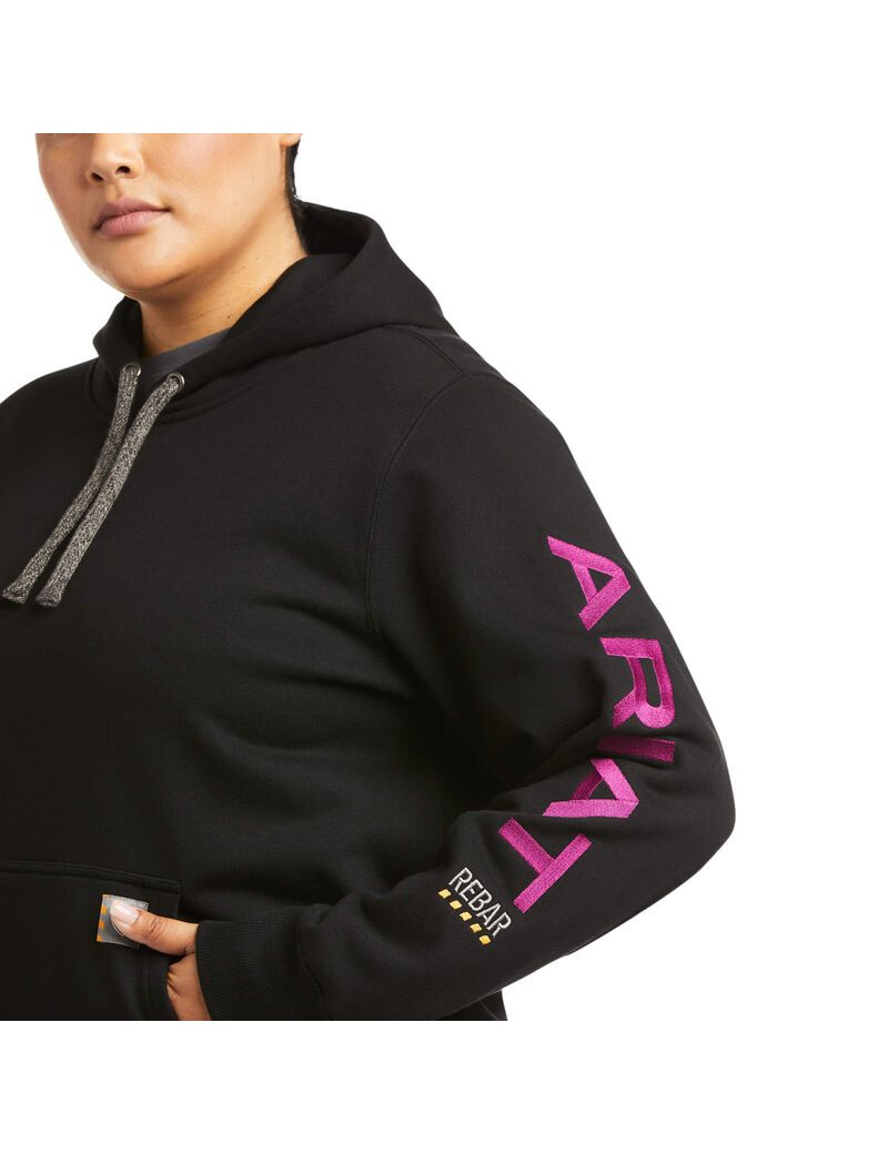 Sudadera Con Capucha Ariat Rebar Estampados Negros Morados | UNZ847390