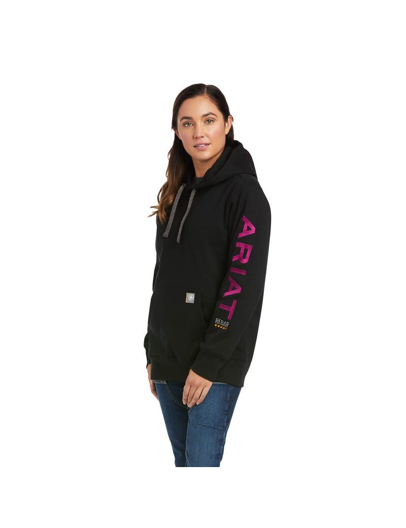 Sudadera Con Capucha Ariat Rebar Estampados Negros Morados | UNZ847390