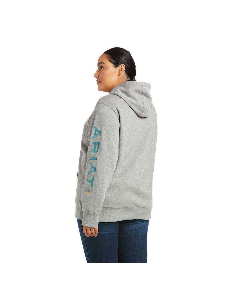 Sudadera Con Capucha Ariat Rebar Estampados Grises | XAO257310