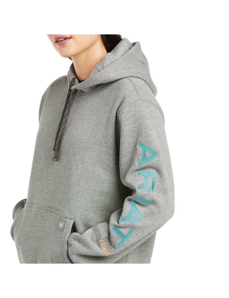 Sudadera Con Capucha Ariat Rebar Estampados Grises | XAO257310