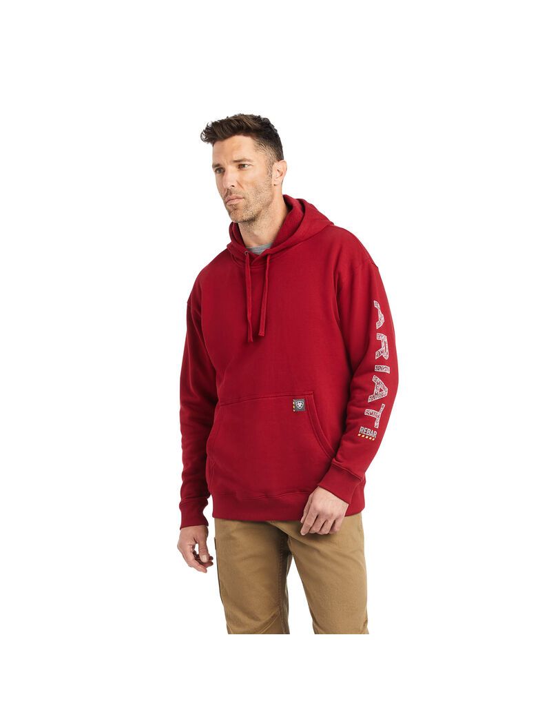 Sudadera Con Capucha Ariat Rebar Roughneck Pullover Rojos | REM390157