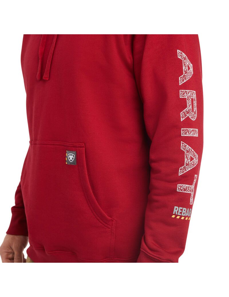 Sudadera Con Capucha Ariat Rebar Roughneck Pullover Rojos | REM390157