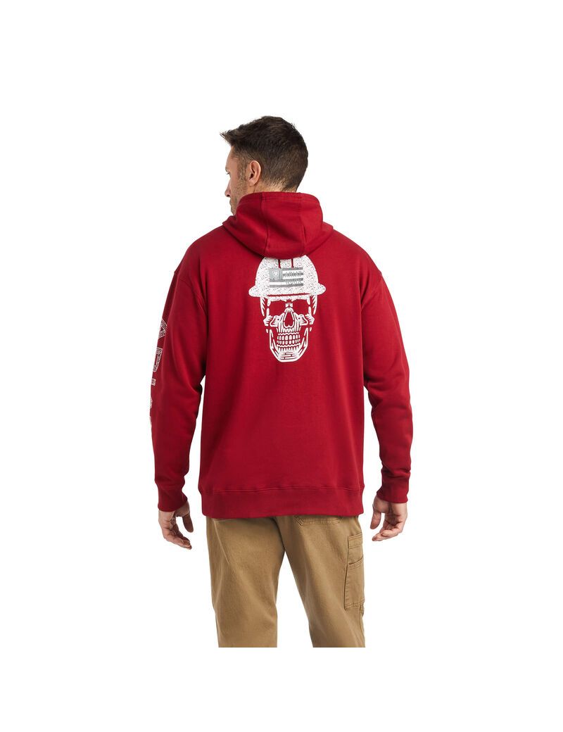 Sudadera Con Capucha Ariat Rebar Roughneck Pullover Rojos | REM390157