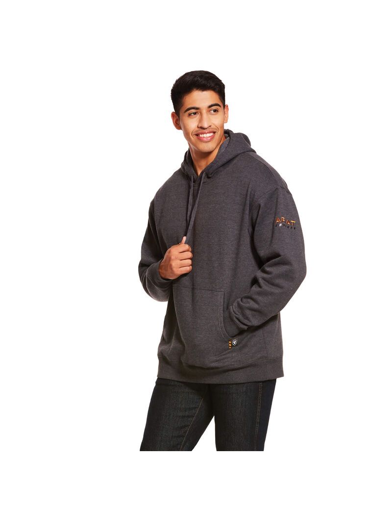 Sudadera Con Capucha Ariat Rebar Workman Grises | BKX276340