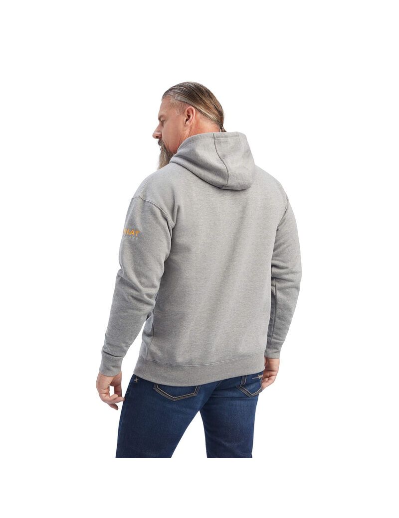 Sudadera Con Capucha Ariat Rebar Workman Grises | IEF831725