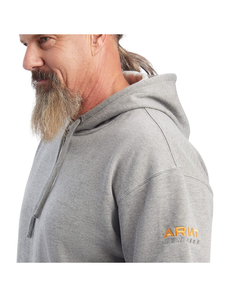 Sudadera Con Capucha Ariat Rebar Workman Grises | IEF831725