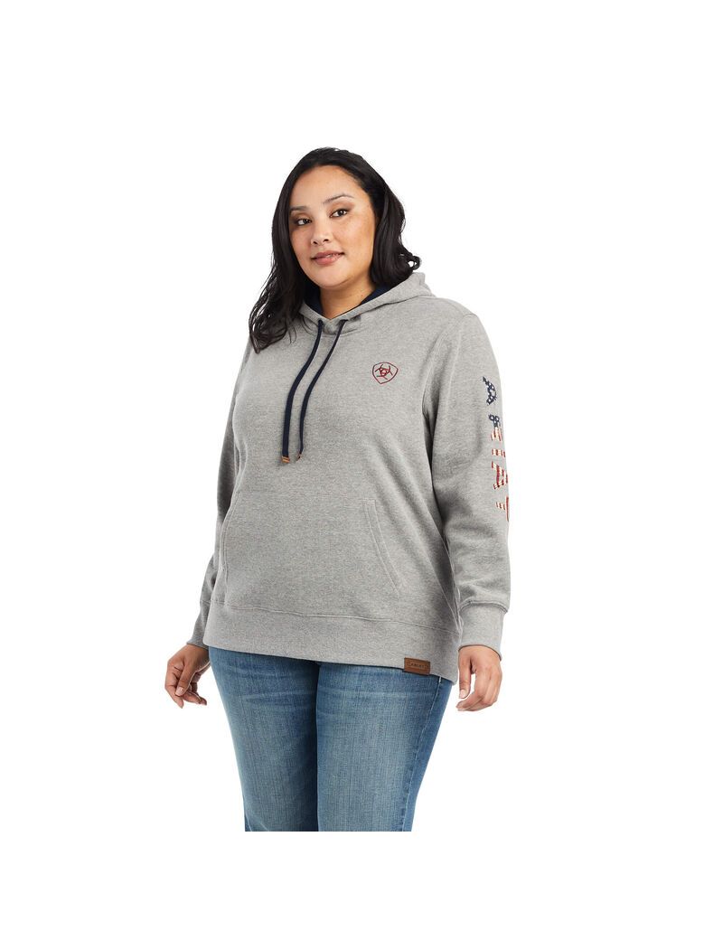 Sudadera Con Capucha Ariat Thunderbird Chimayo Grises | XPU950764