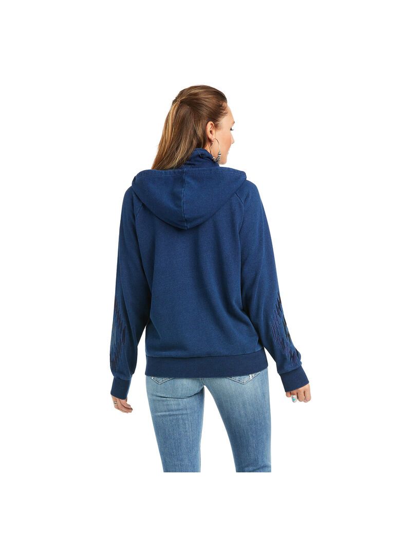 Sudaderas Ariat Knit Denim Full Zip Azules | EXL315604