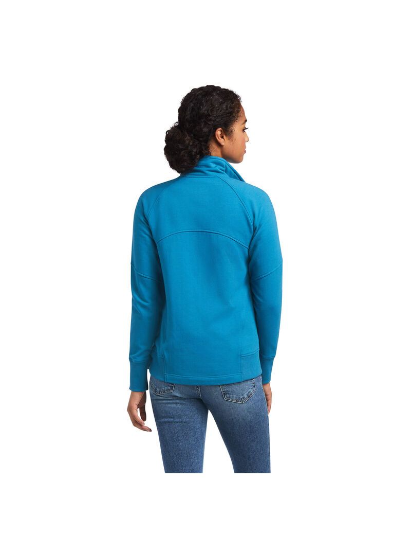 Sudaderas Ariat Largo Full Zip Azules | TZV847195