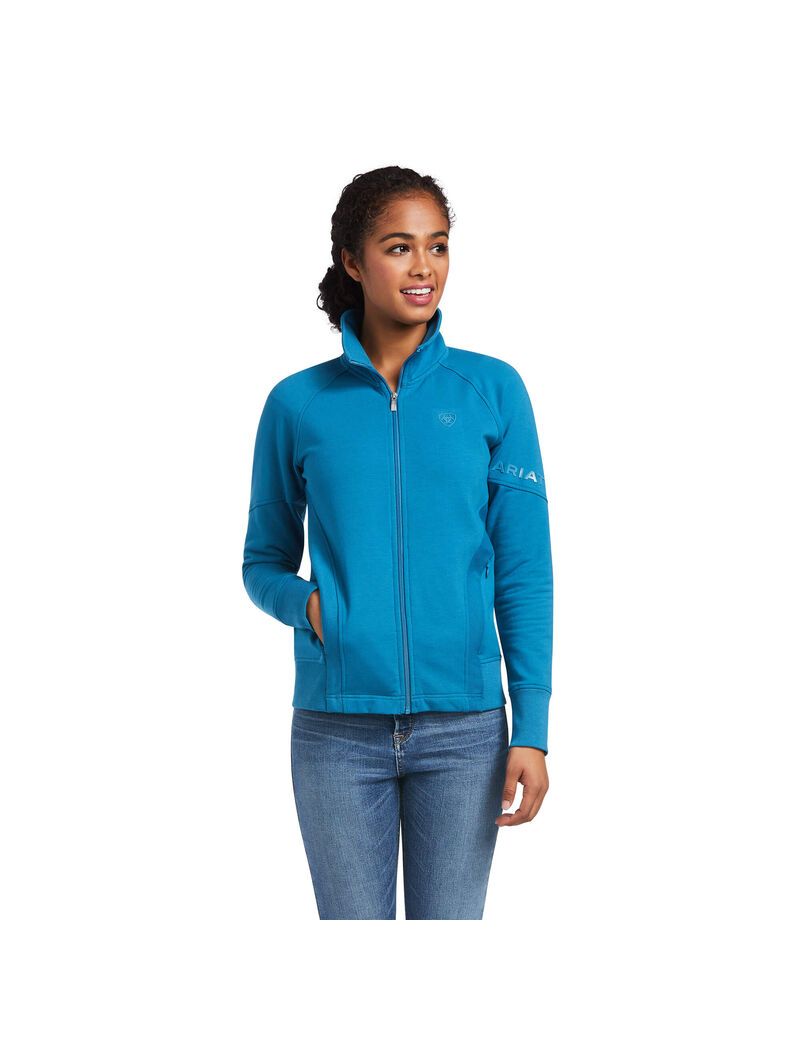 Sudaderas Ariat Largo Full Zip Azules | TZV847195