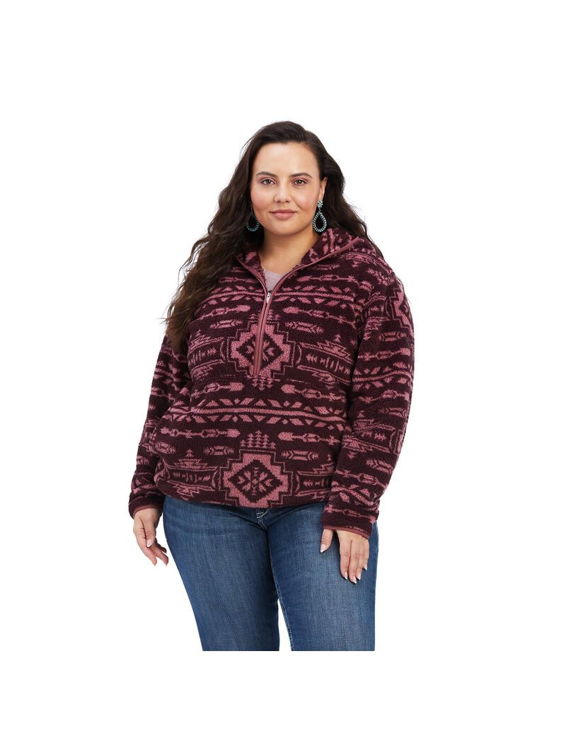 Sudaderas Ariat REAL Berber Marrom Rosas | LFS492685