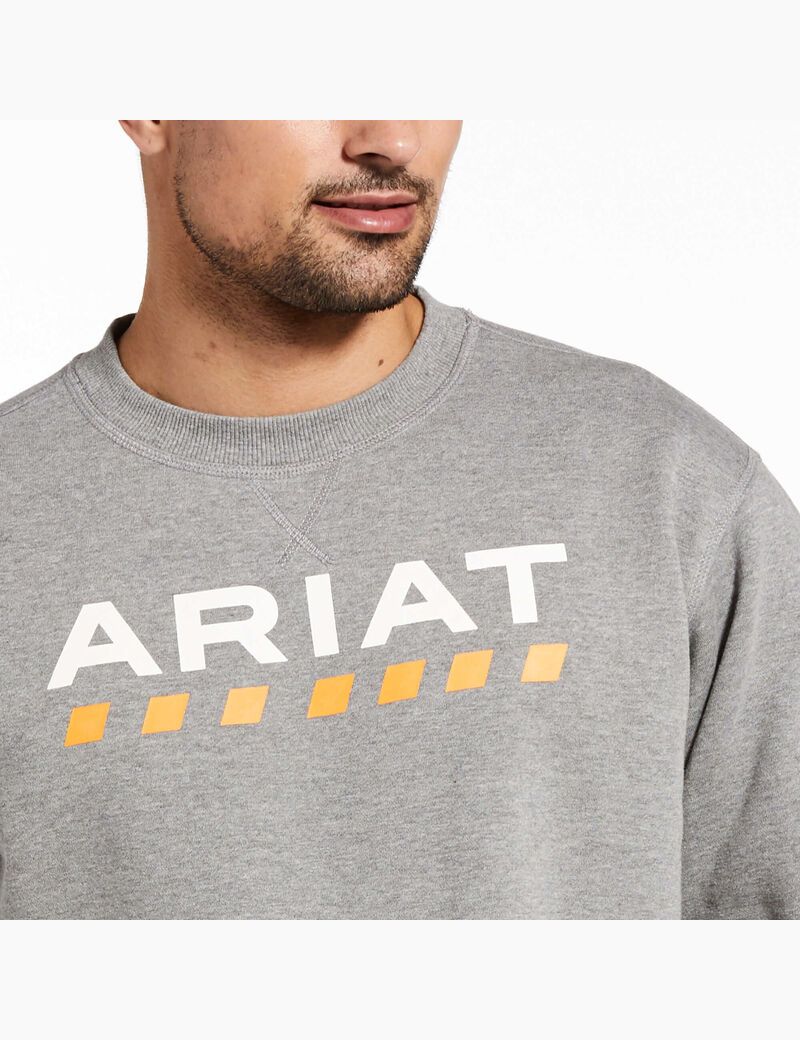 Sudaderas Ariat Rebar Workman Logo Grises | XYQ146093