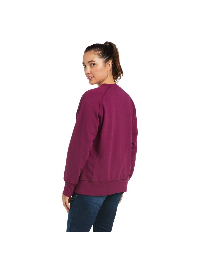 Sudaderas Ariat Rebar Workman Washed Fleece Morados | DVF012365