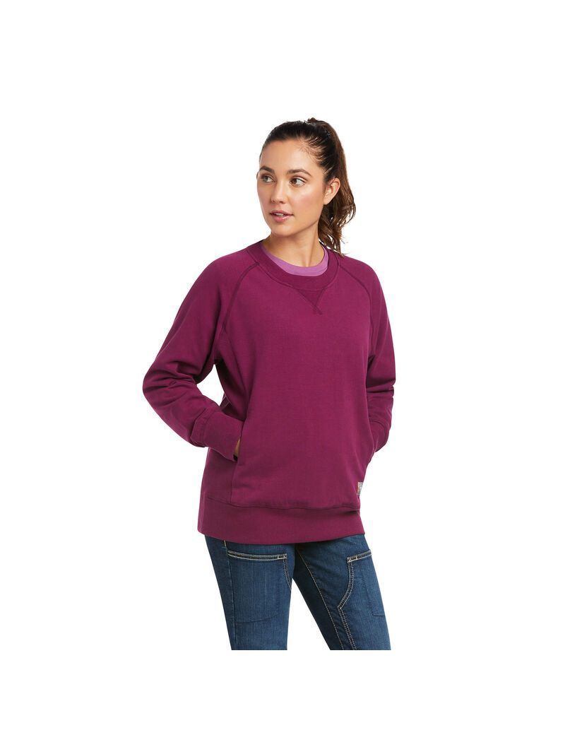 Sudaderas Ariat Rebar Workman Washed Fleece Morados | DVF012365