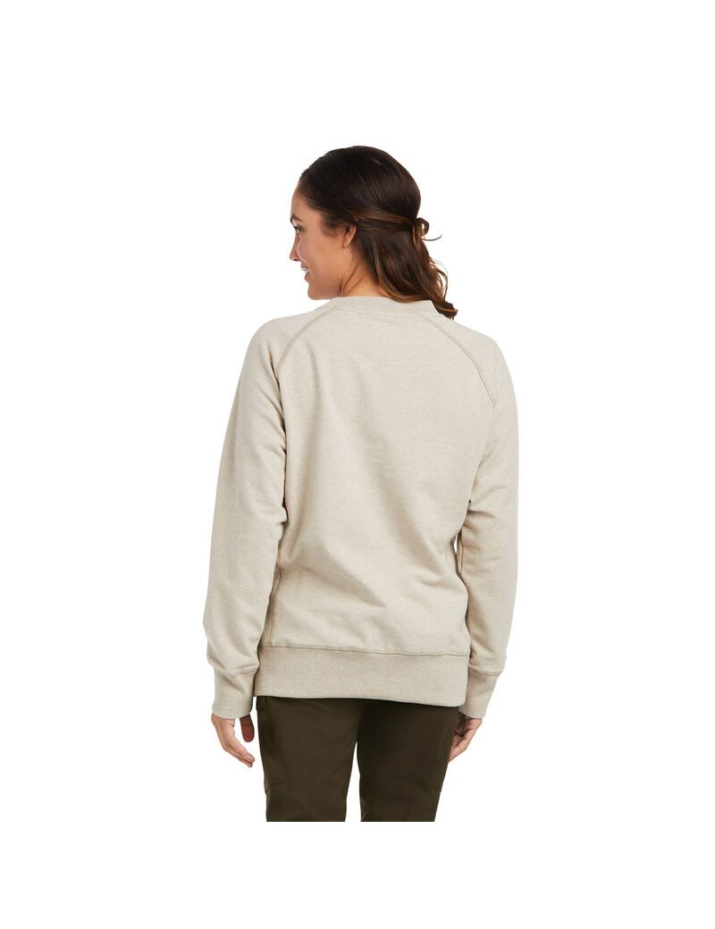 Sudaderas Ariat Rebar Workman Washed Fleece Beige | RFU783659