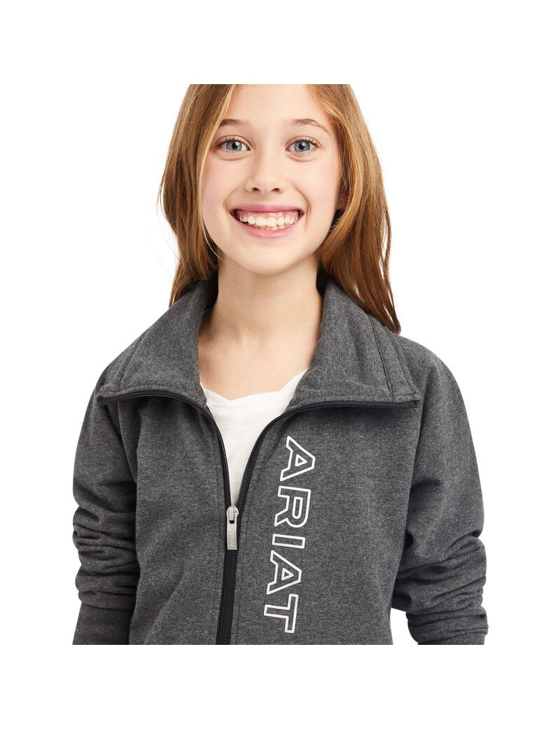 Sudaderas Ariat Team Logo Full Zip Grises | KAS241780