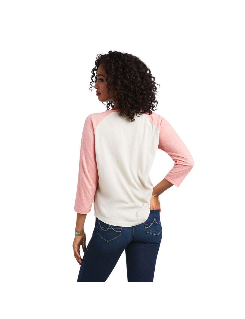 Tops Ariat Arrow Raglan Beige | HFC816579