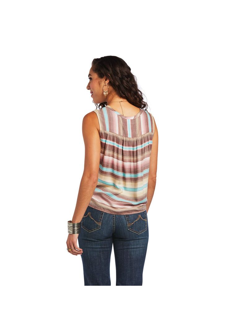 Tops Ariat Baja Tank Stripes | JYB893152