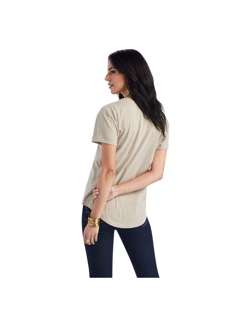 Tops Ariat Blanket Skull Tee Beige | BIA867034