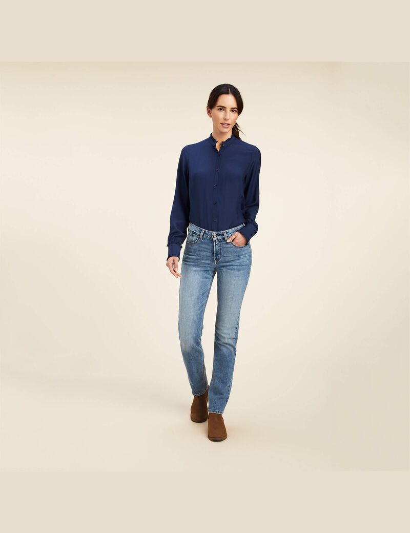 Tops Ariat Clarion Blouse Azul Marino | LIU476521