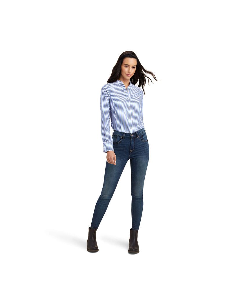 Tops Ariat Clarion Blouse Azules | HMA546320