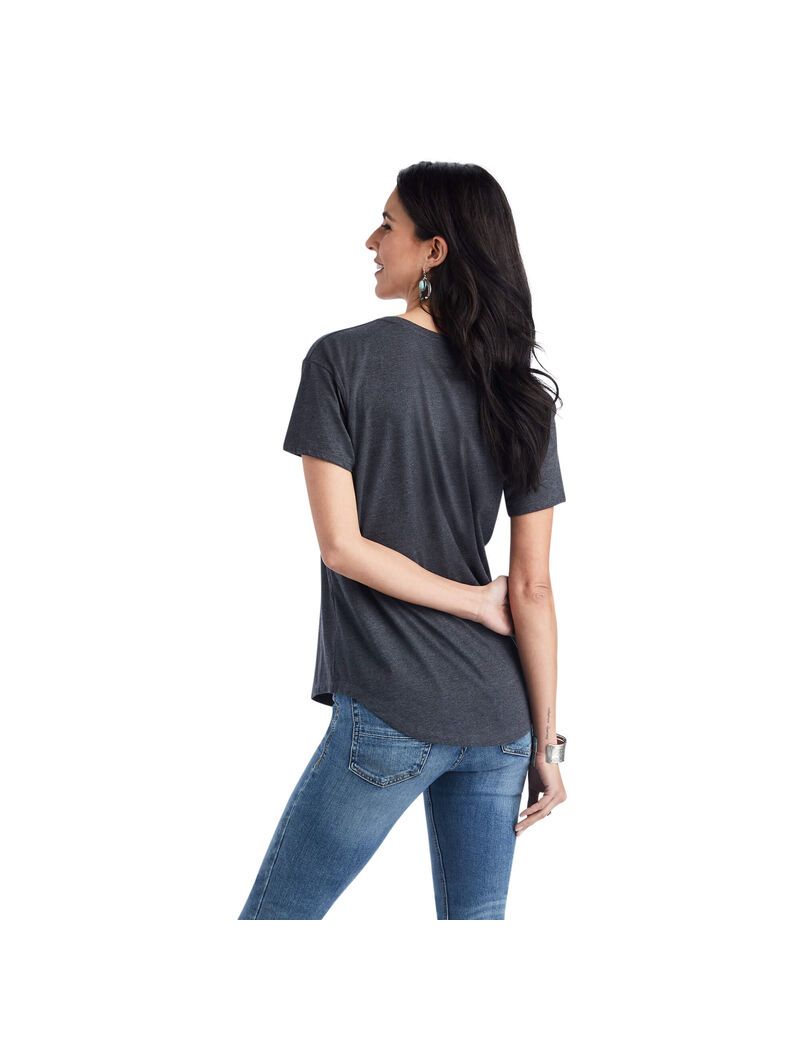 Tops Ariat Cow Gal Tee Grises | FWA258439