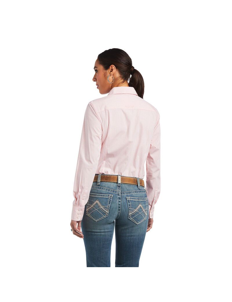 Tops Ariat Kirby Stretch Rosas Blancos | ARF507294