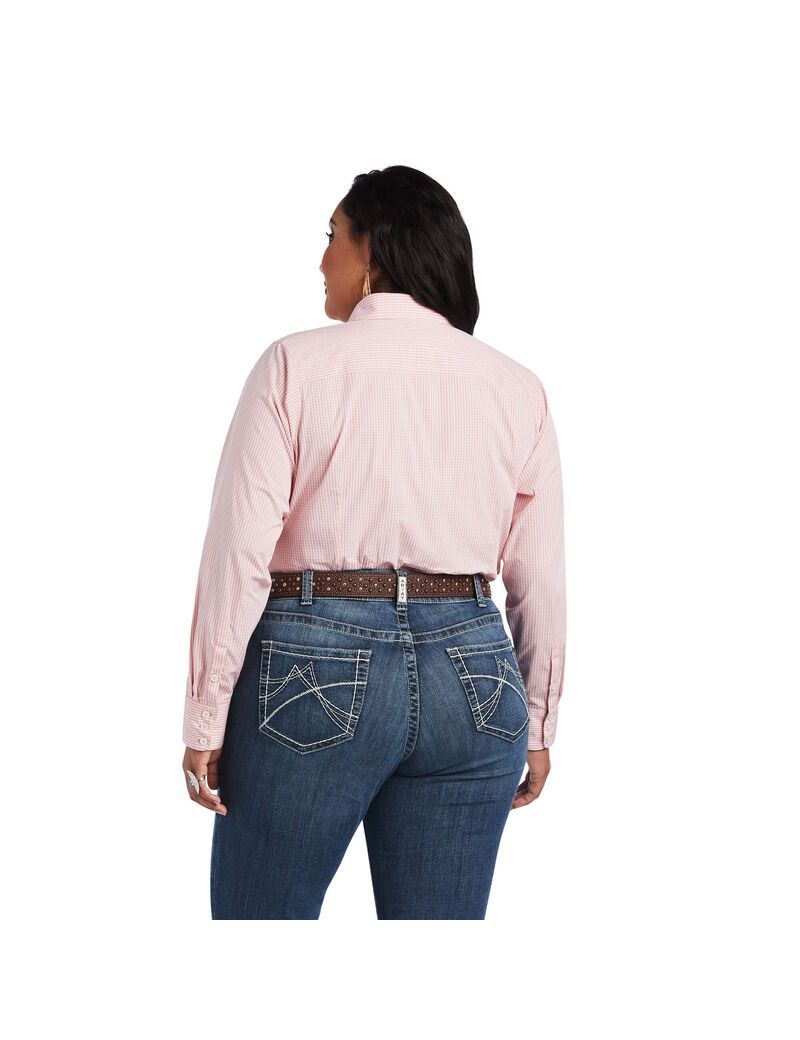 Tops Ariat Kirby Stretch Rosas Blancos | ARF507294