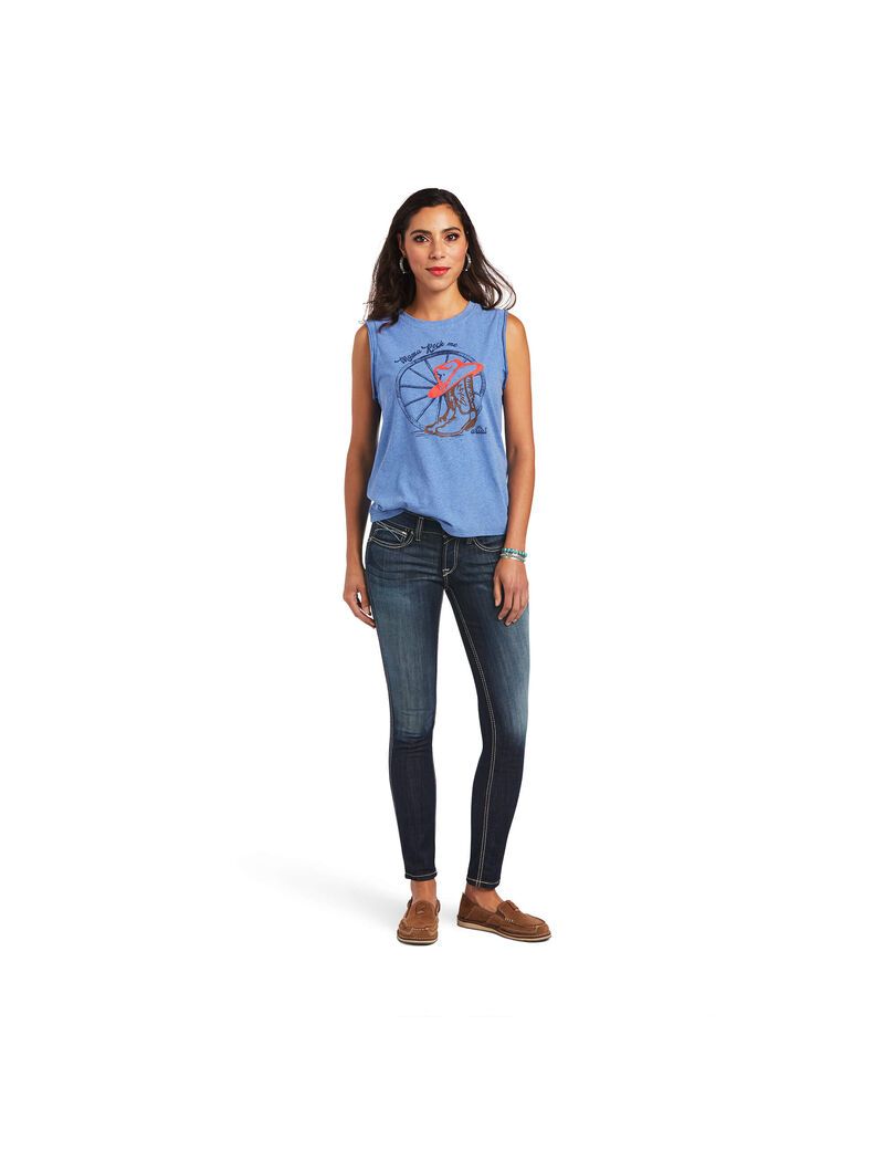 Tops Ariat Mama Tee Azules | SHC930186