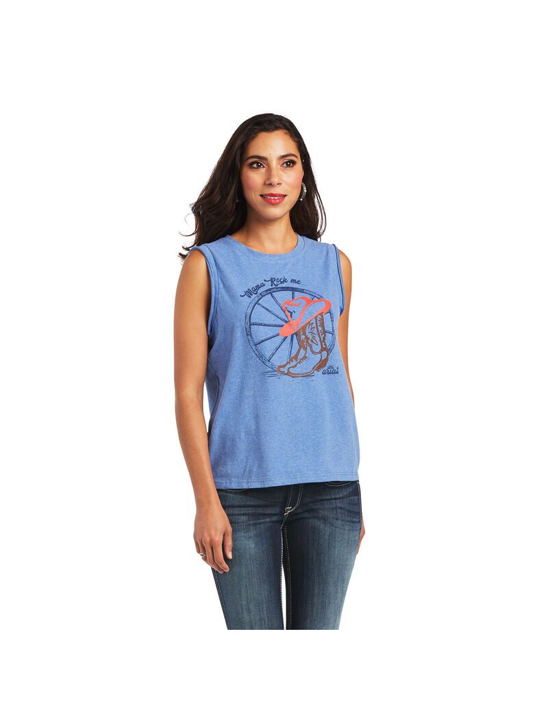 Tops Ariat Mama Tee Azules | SHC930186