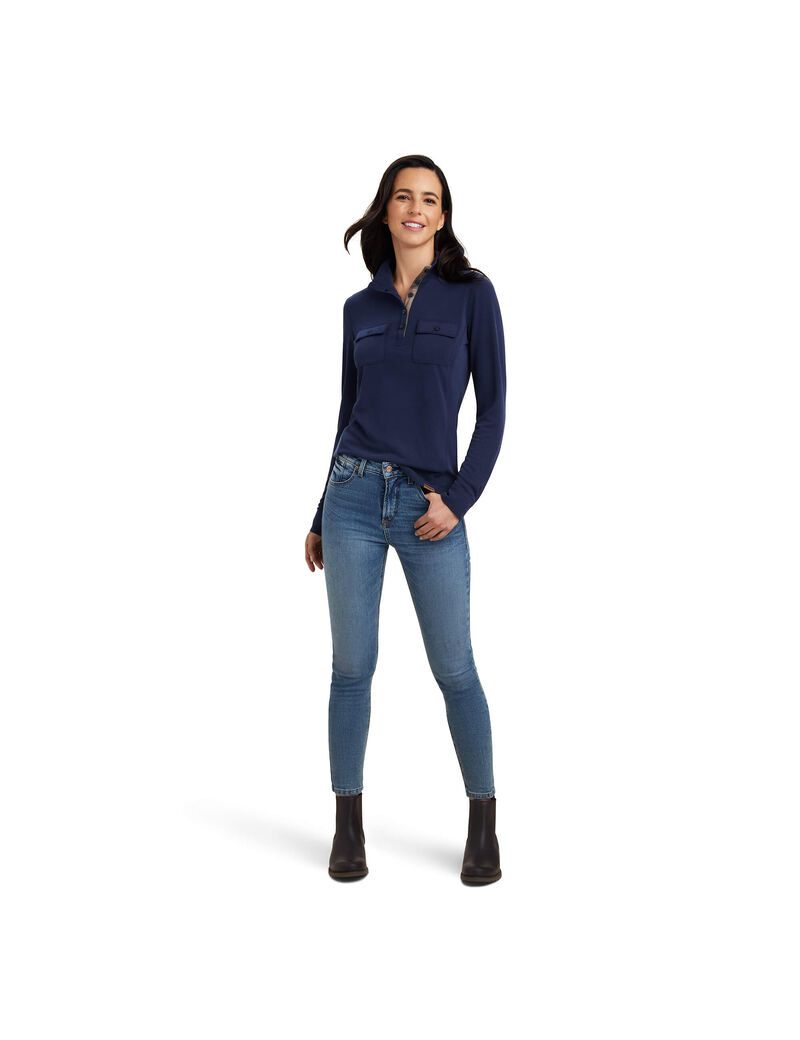 Tops Ariat Overbrook Azul Marino | DYE805246