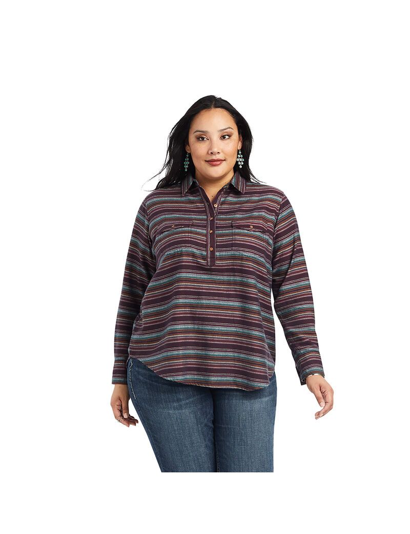 Tops Ariat REAL Billie Jean Popover Stripes | UNH345108