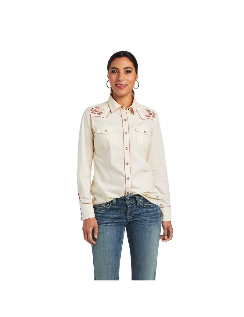 Tops Ariat REAL Georgia Blancos | CEB985271