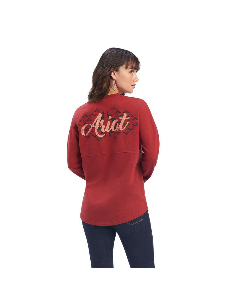 Tops Ariat REAL Oversized Estampados Rojos Oscuro | UFN536702