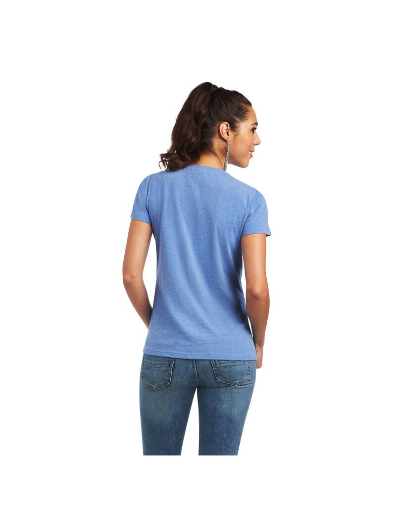 Tops Ariat REAL Tropic Steerhead Tee Azules | QGV531469