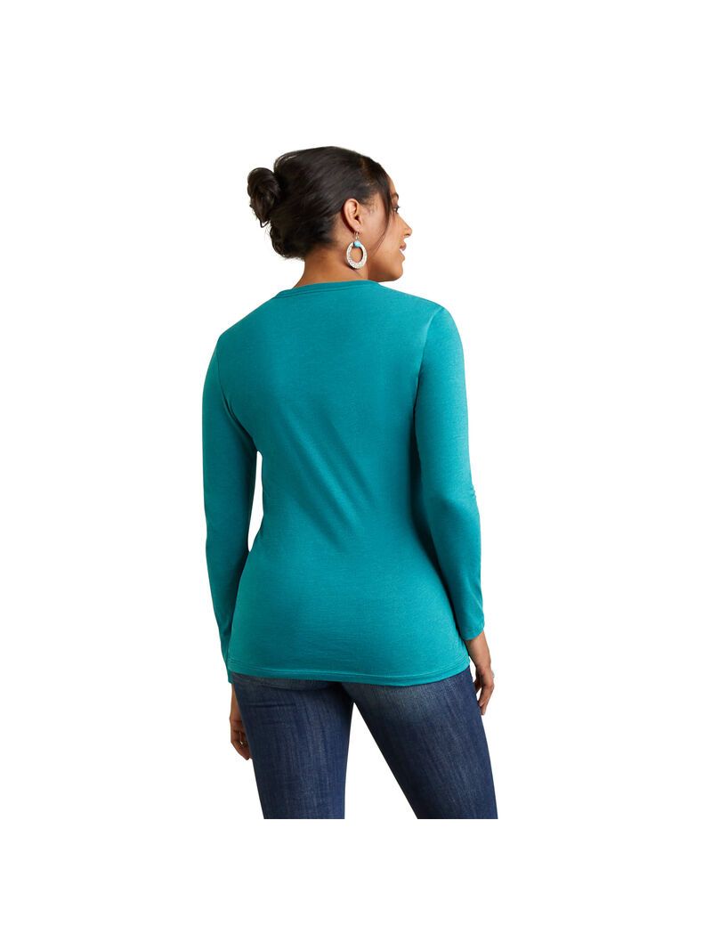 Tops Ariat Serape Estilo Turquesa Verdes | APD285794