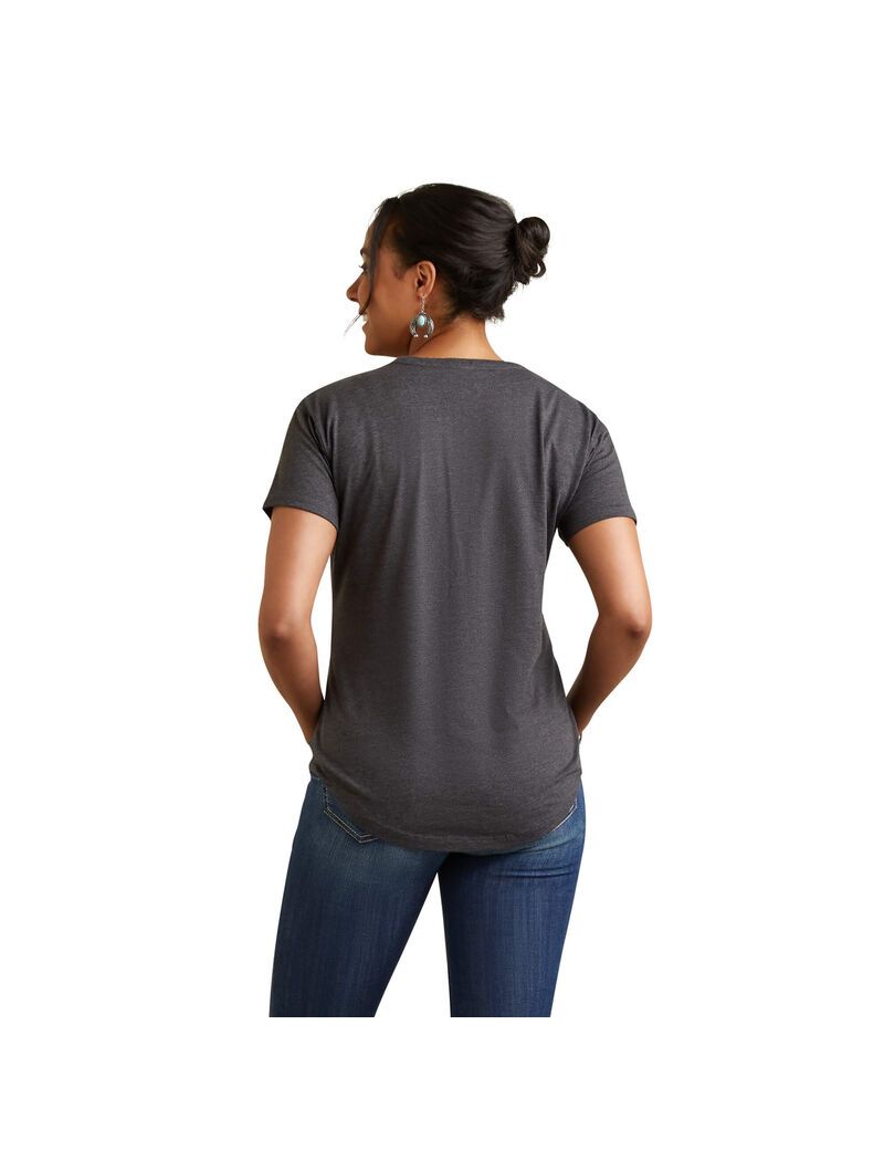 Tops Ariat Spur Script Tee Grises | AIZ023695