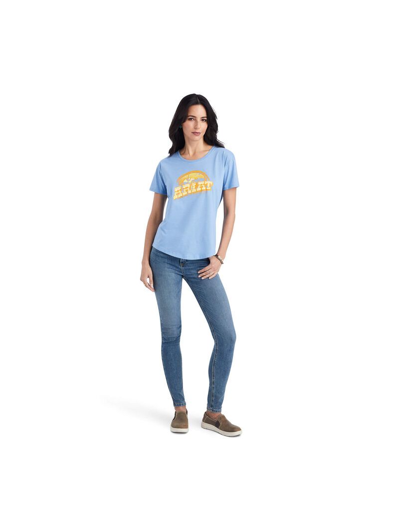 Tops Ariat Sunset Arc Tee Azules | QCF107286