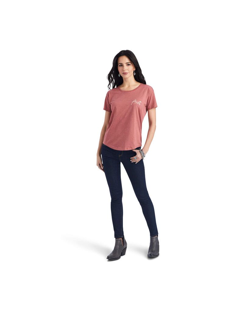 Tops Ariat Sunset Lockup Tee Rojos | LVN309465