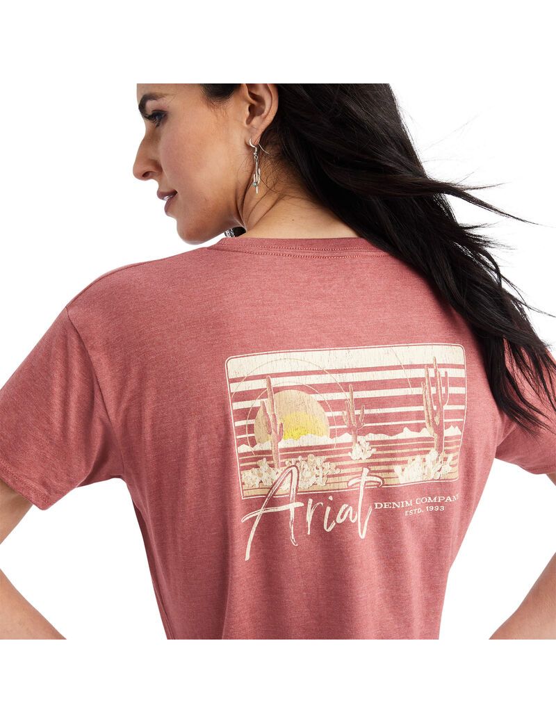 Tops Ariat Sunset Lockup Tee Rojos | LVN309465