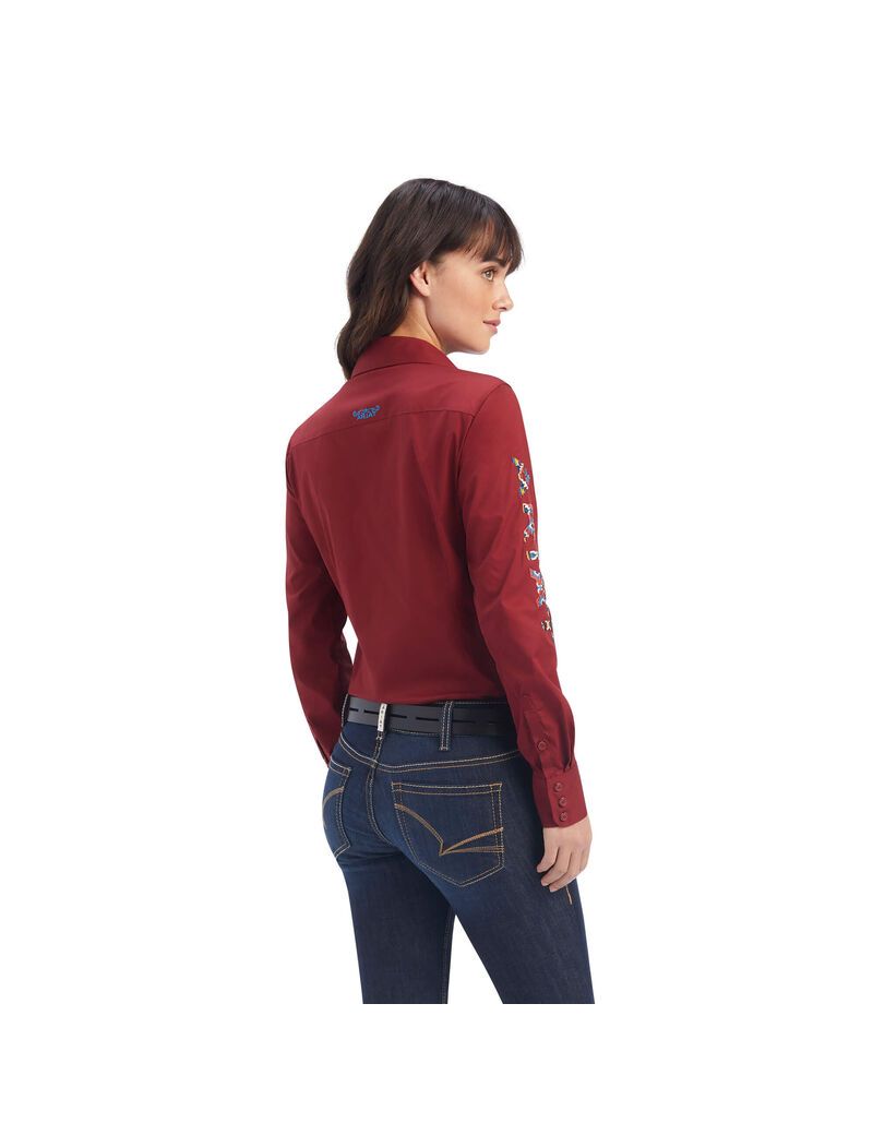 Tops Ariat Team Kirby Stretch Rojos Oscuro | SBH792865