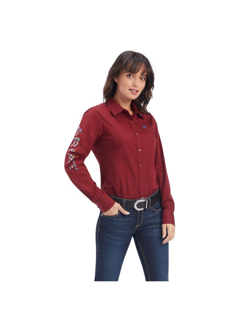 Tops Ariat Team Kirby Stretch Rojos Oscuro | SBH792865