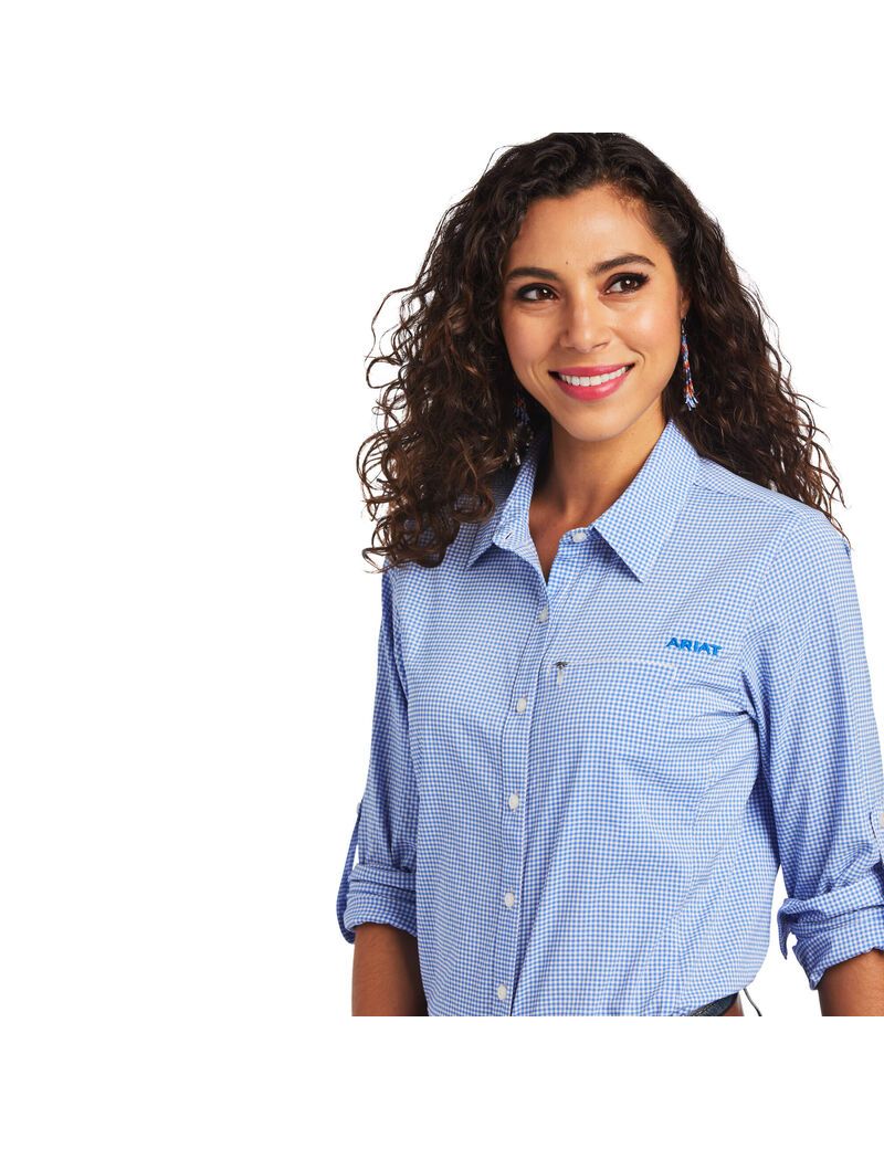 Tops Ariat VentTEK Stretch Azules Blancos | DXZ408753