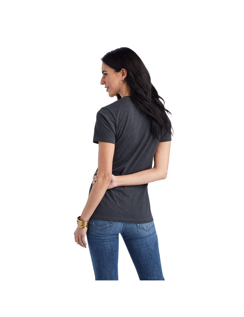 Tops Ariat Wheat Script Tee Grises | FZR487015