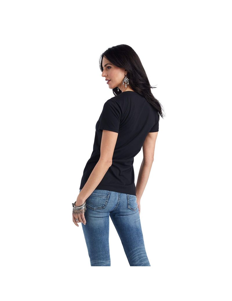 Tops Ariat Wild Heart Tee Negros | OFN251046