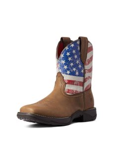 Botas Occidentales Ariat Anthem Shortie Patriot Rojos Marrom | RXN123780