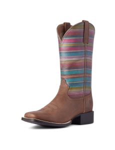 Botas Occidentales Ariat Round Up Anchos Square Puntera Marrom Oscuro | AIR581493