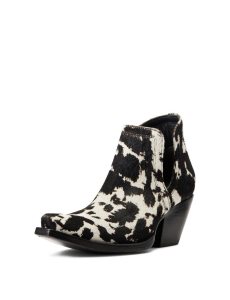 Botines Ariat Dixon Haircalf Western Negros Blancos | VSX036574